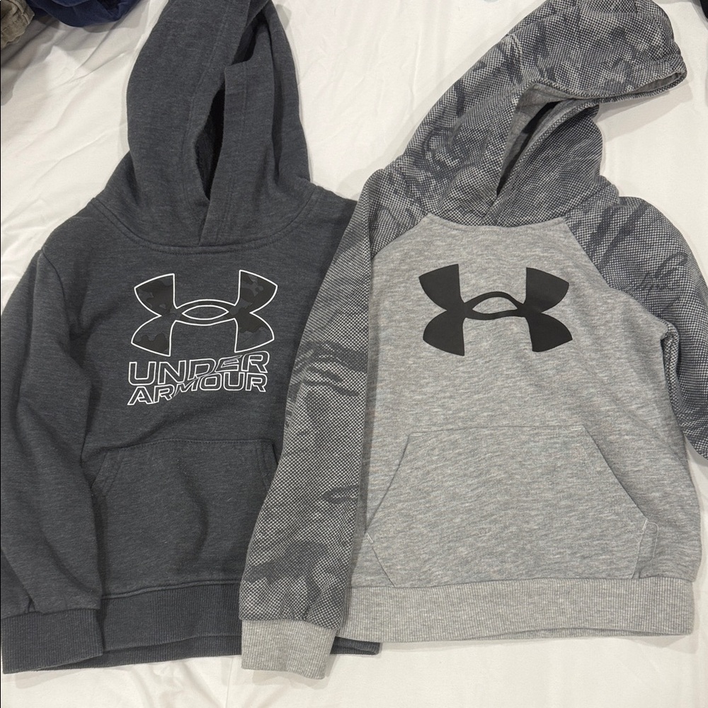 Under Armour Kids' Charcoal and Light Gray Hoodies